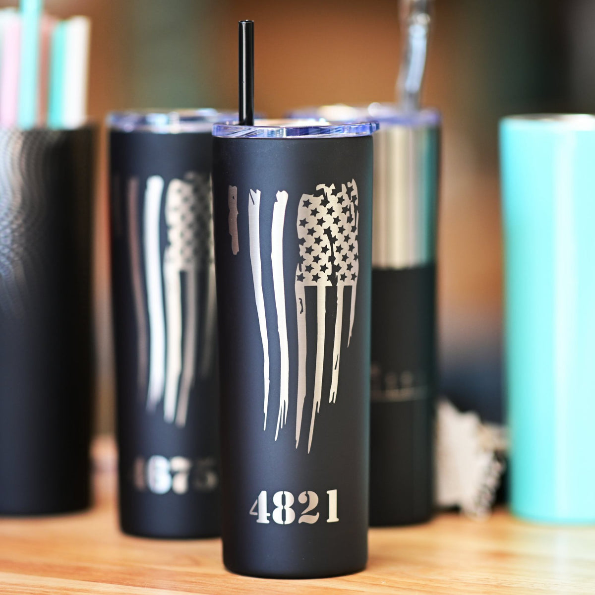 American Flag Tumbler for Law Enforcement, Military, First Responders