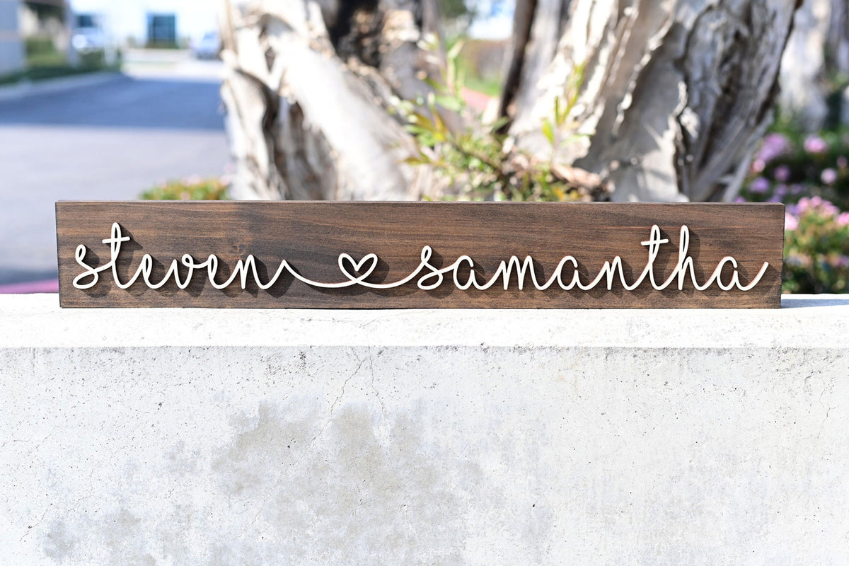 Personalized Wood Sign for Couples - LARGE