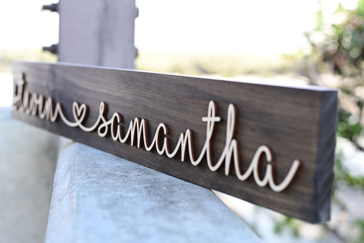 Personalized Wood Sign for Couples - LARGE