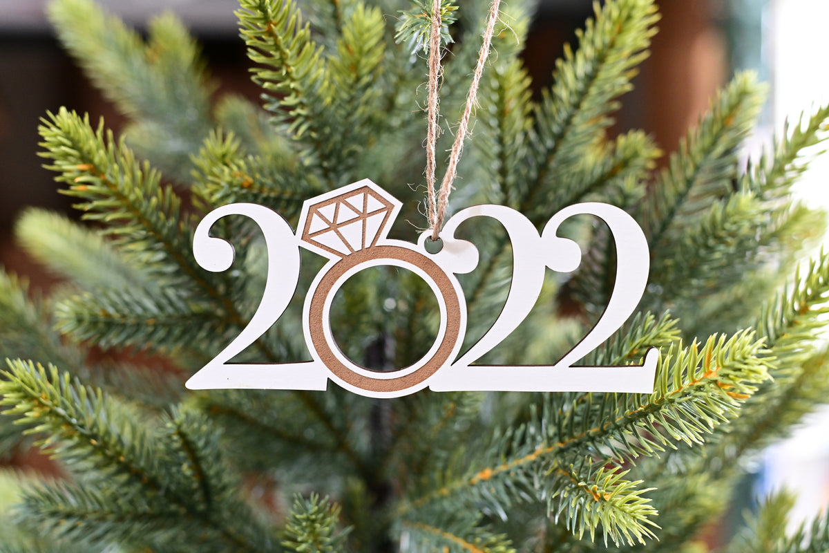 2022 Ring Ornament - Engagement or Wedding Tag or Wedding Favor