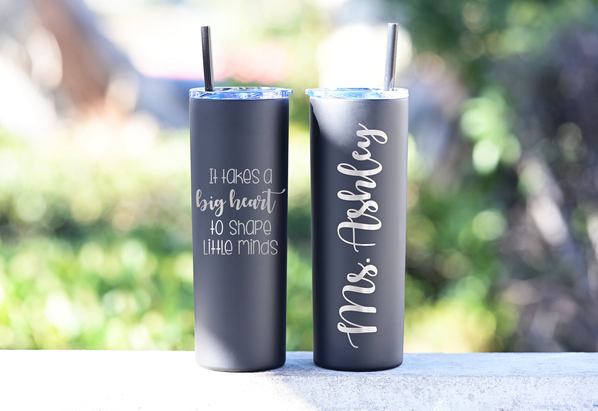 Personalized Love to Teach Tumbler with Straw