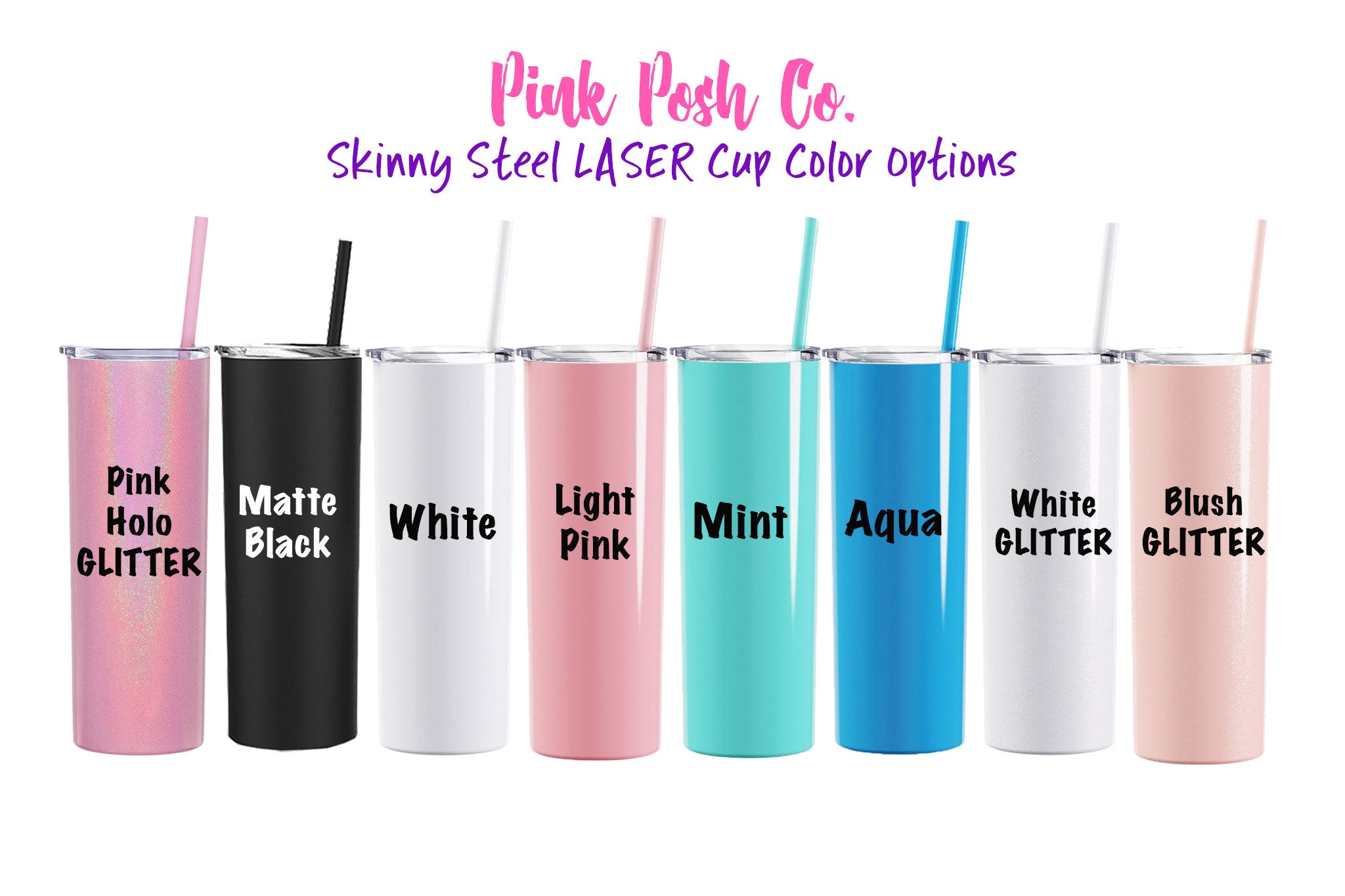 Laser Engraved Name Personalized 20 oz Skinny Tumbler-Choose Cup Color/Font