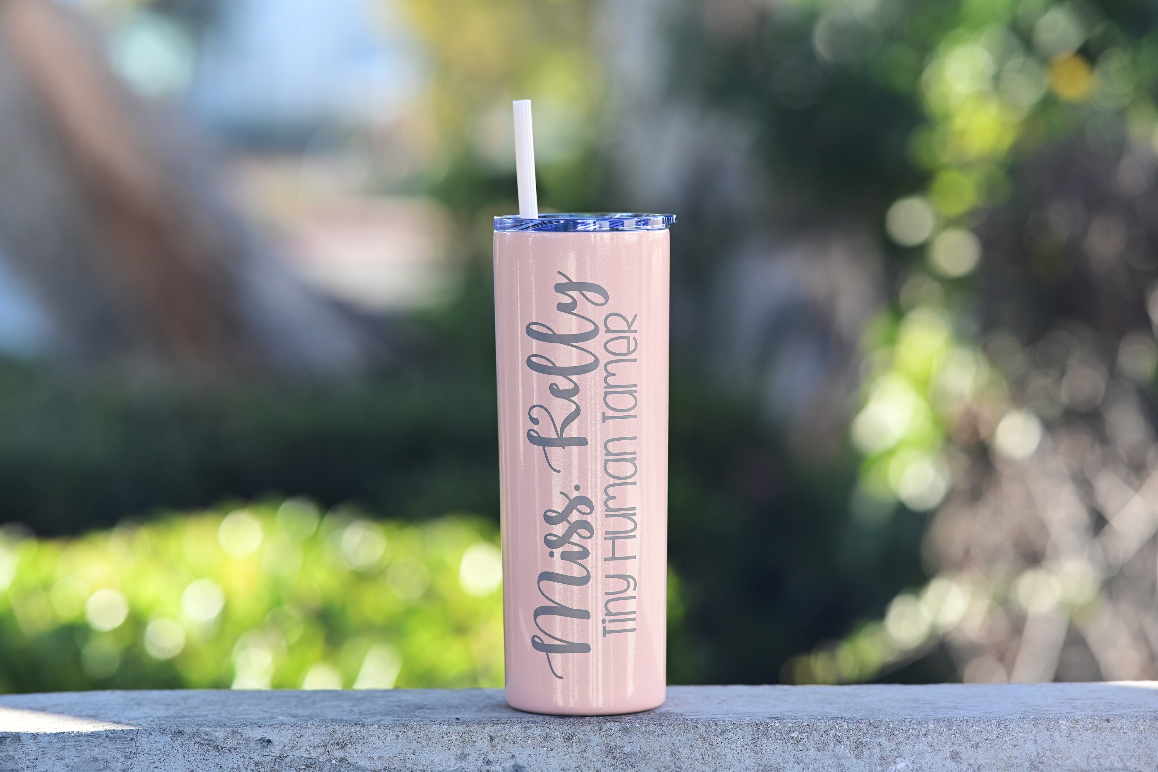 Personalized Tiny Human Tamer Tumbler - Pink Posh Co