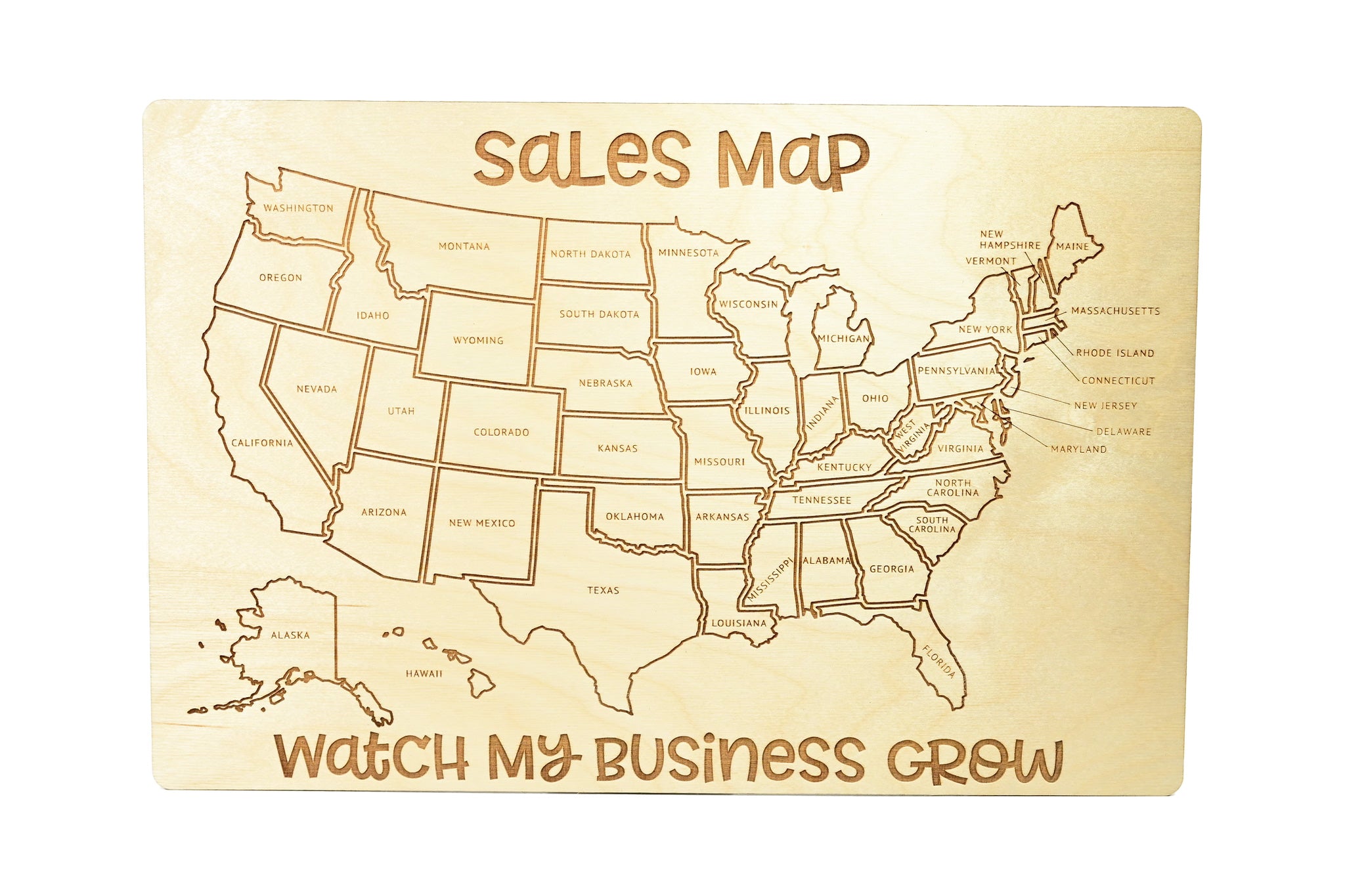 USA Wooden Map Tracker - Color On - Pink Posh Co